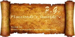Placzintár Gusztáv névjegykártya